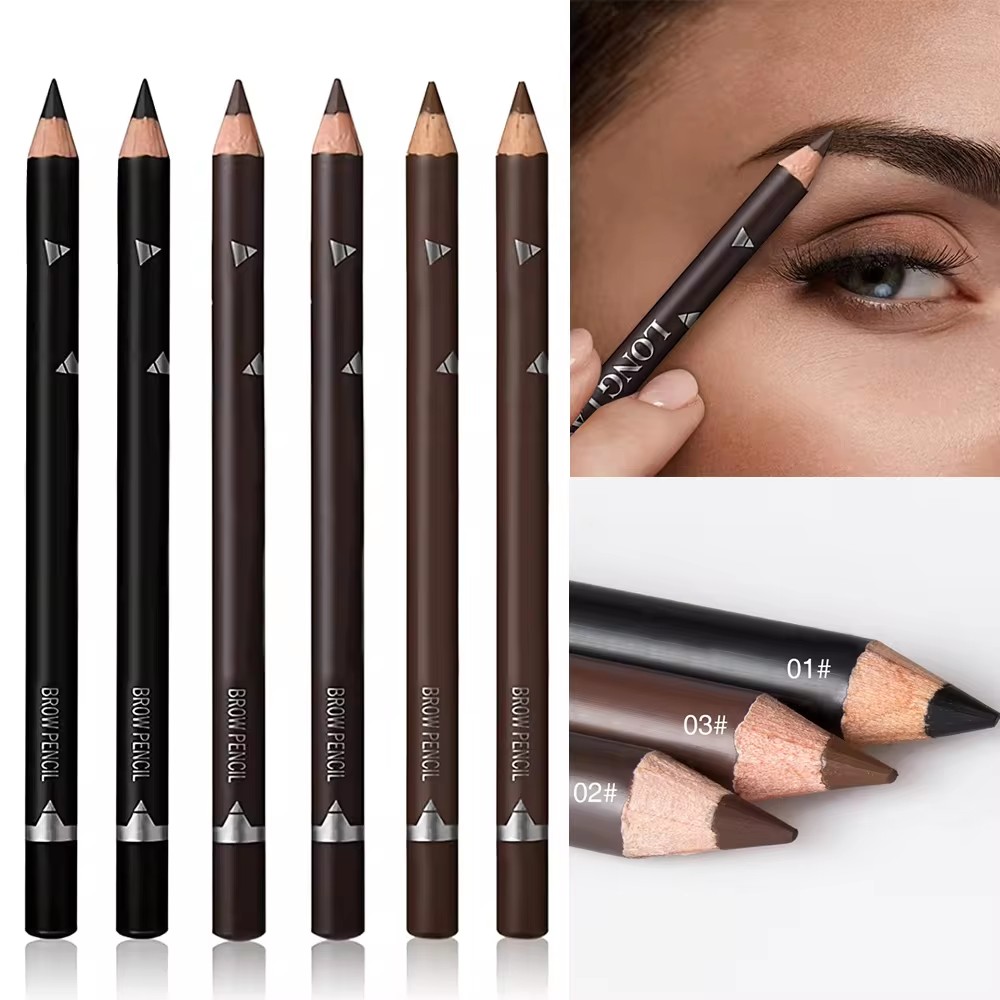 Colored Pencil Professional - 6/12 ชิ้นดินสอเขียนคิ้วกันน้ำมืออาชีพผู้หญิงปากกาแต่งหน้าสีง่ายสีธรรมชาติสีดำสีน้ำตาลเครื่องสำอางค์ความงามเครื่องมือเขียนคิ้ว