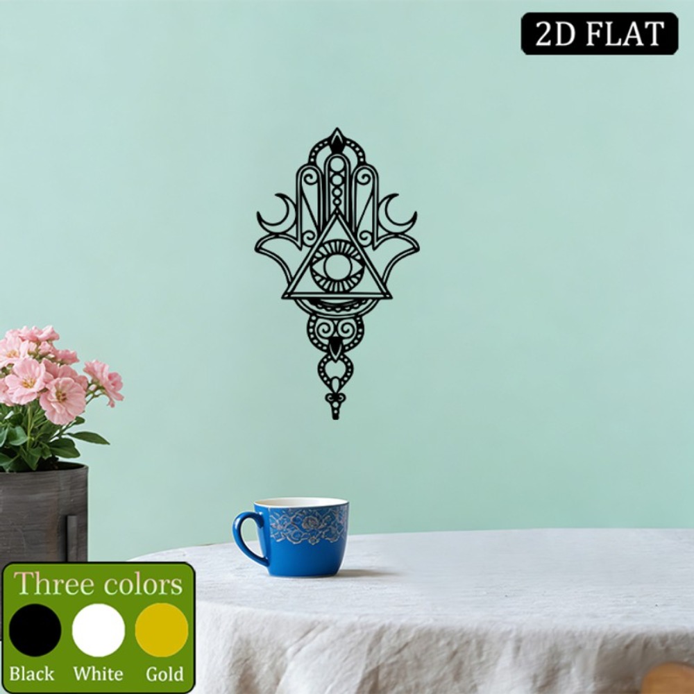Art & Craft Hari Raya - CIFBUY งานศิลปะติดผนังเหล็ก รูปปั้นโลหะฮัมซาและตาปีศาจ ป้ายแขวนกันสนิม ตกแต่งบ้าน ห้องนอน