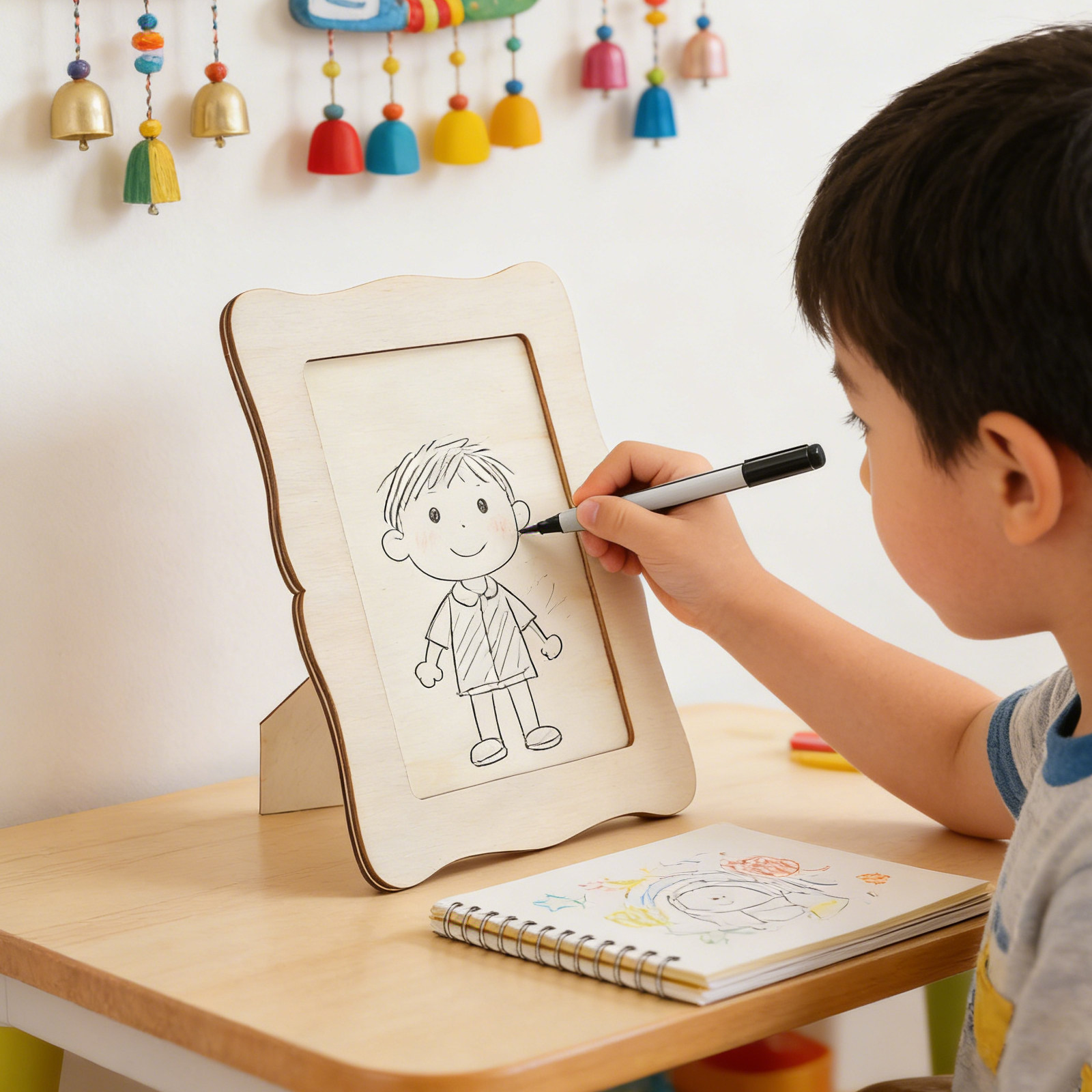 Art Craft For Preschool - กรอบรูปไม้ 4 ชิ้น สำหรับงานศิลปะ DIY แบบยังไม่ทาสี
