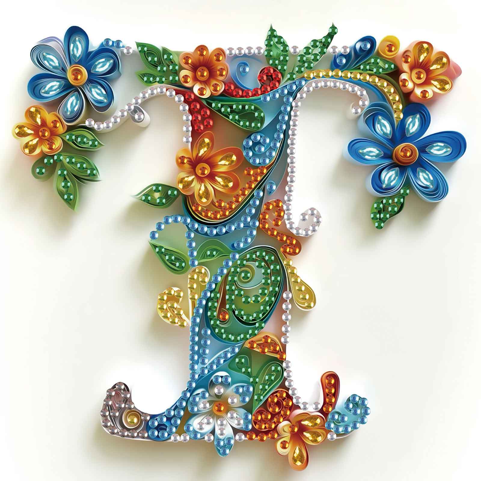 Art Craft Letter T - ชุดอุปกรณ์วาดภาพเพชรรูปทรงพิเศษ, ชุดงานฝีมือเพชร DIY ตัวอักษร T สำหรับตกแต่งบ้าน