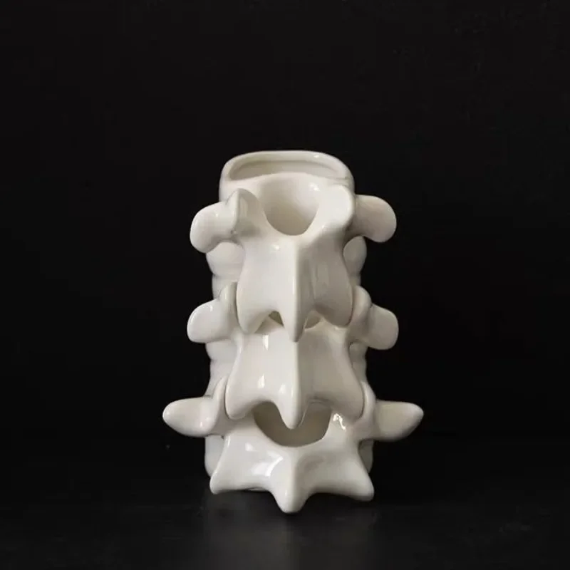 Art Craft Vase - Creative เซรามิคกระดูกสันหลังถ้วยกาแฟถ้วยน้ํากระดูกแจกันผู้ถือปากกาสไตล์นอร์ดิกของขวัญส่วนบุคคลเครื่องประดับตกแต่ง