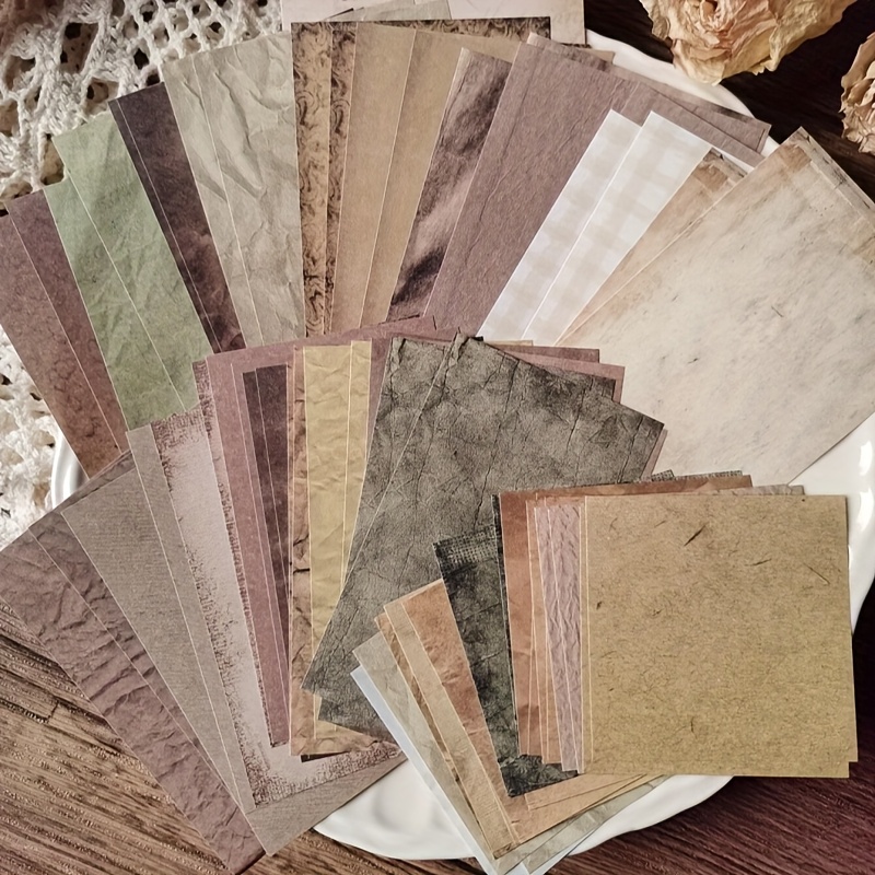 Art Craft Journals - ชุดกระดาษงานฝีมือลายวินเทจ 60 แผ่น – แผ่นตกแต่งลายย้อนยุคสำหรับสมุดภาพ สมุดบันทึก