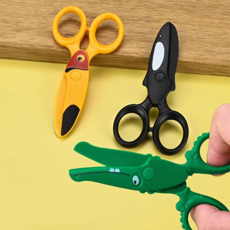 Art Craft For Preschool - กรรไกรฝึกหัดสำหรับเด็กก่อนวัยเรียน น่ารัก ทำมือ DIY ปลอดภัยสำหรับเด็ก ใช้สำหรับงานศิลปะ