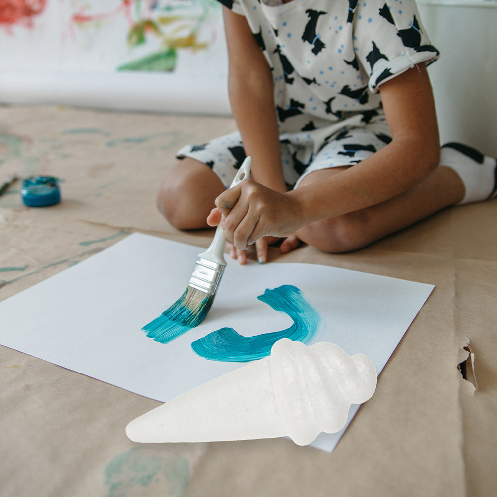 Art Craft Kids - โมเดลโฟมไอศกรีมแบบยังไม่ตกแต่ง 8 ชิ้น พื้นผิวเรียบเนียน เหมาะสำหรับงาน DIY