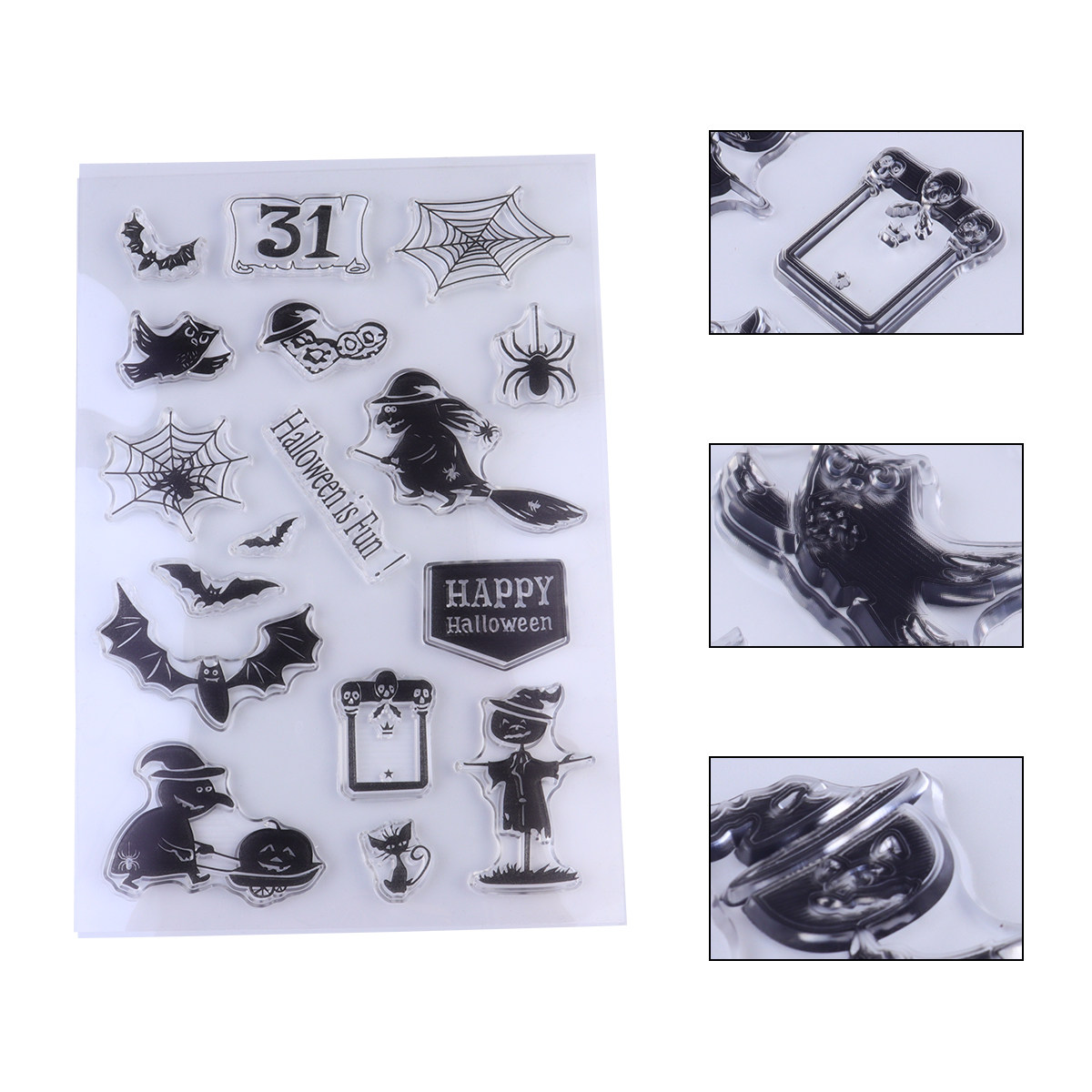 Art Craft Halloween Preschool - แสตมป์ซิลิโคนสำหรับเด็ก ลายสร้างสรรค์ อุปกรณ์ตกแต่ง สำหรับเด็กก่อนวัยเรียน ของเล่นศิลปะ งานฝีมือ