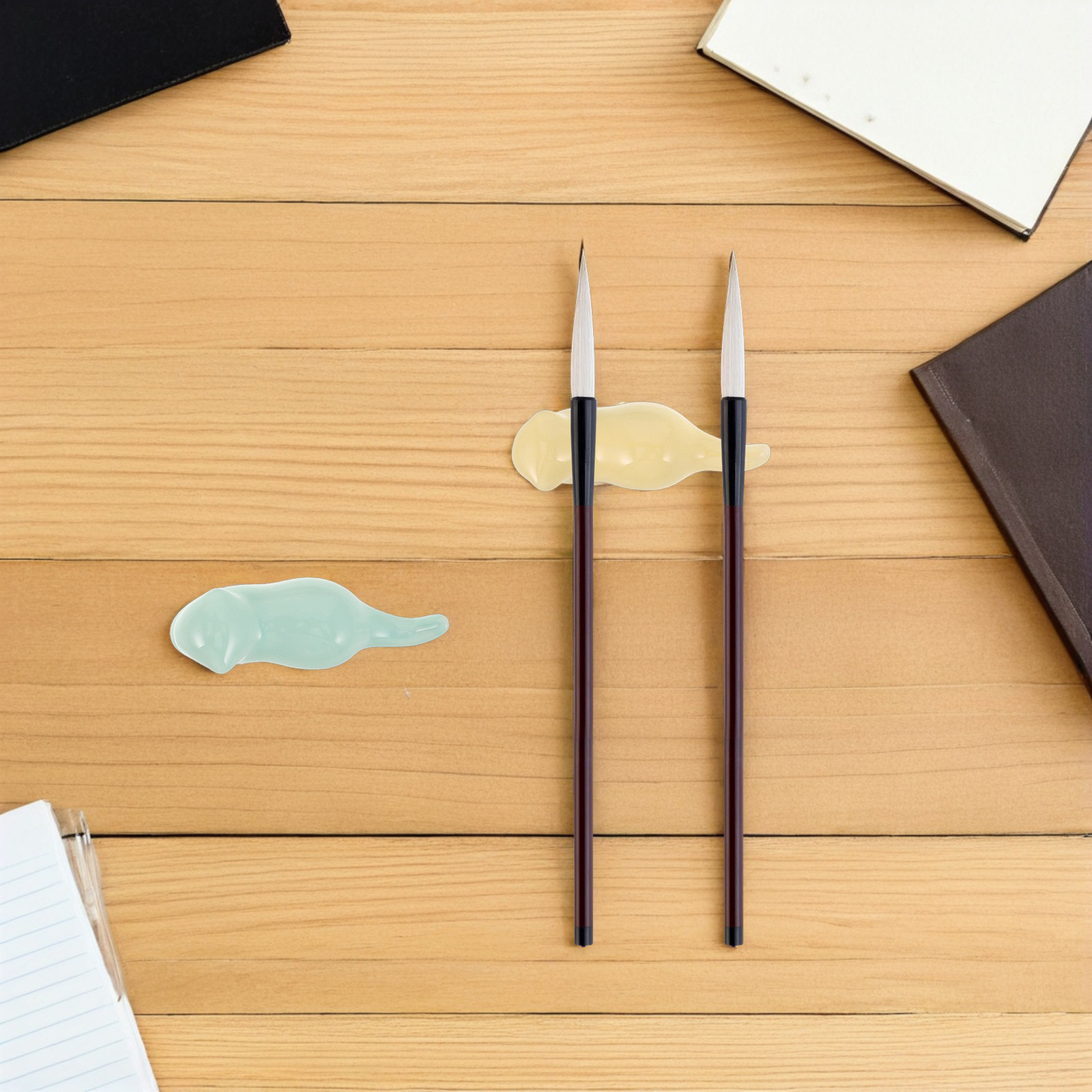 Watercolor Brush Pen - ที่วางพู่กันลายแมวเซรามิก 6 ชิ้น สำหรับพู่กันเขียนพู่กันจีน ที่วางพู่กันสีน้ำแบบตั้งโต๊ะ ที่จัดเก็บพู่กันสำหรับศิลปิน