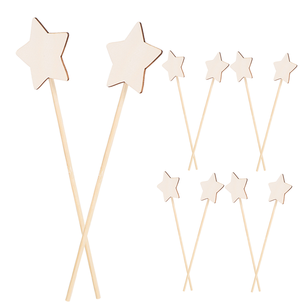 Art Craft Stick - ไม้กายสิทธิ์รูปดาวไม้ DIY 10 ชิ้น ไม้กายสิทธิ์เจ้าหญิงรูปดาว ไม้กายสิทธิ์นางฟ้า