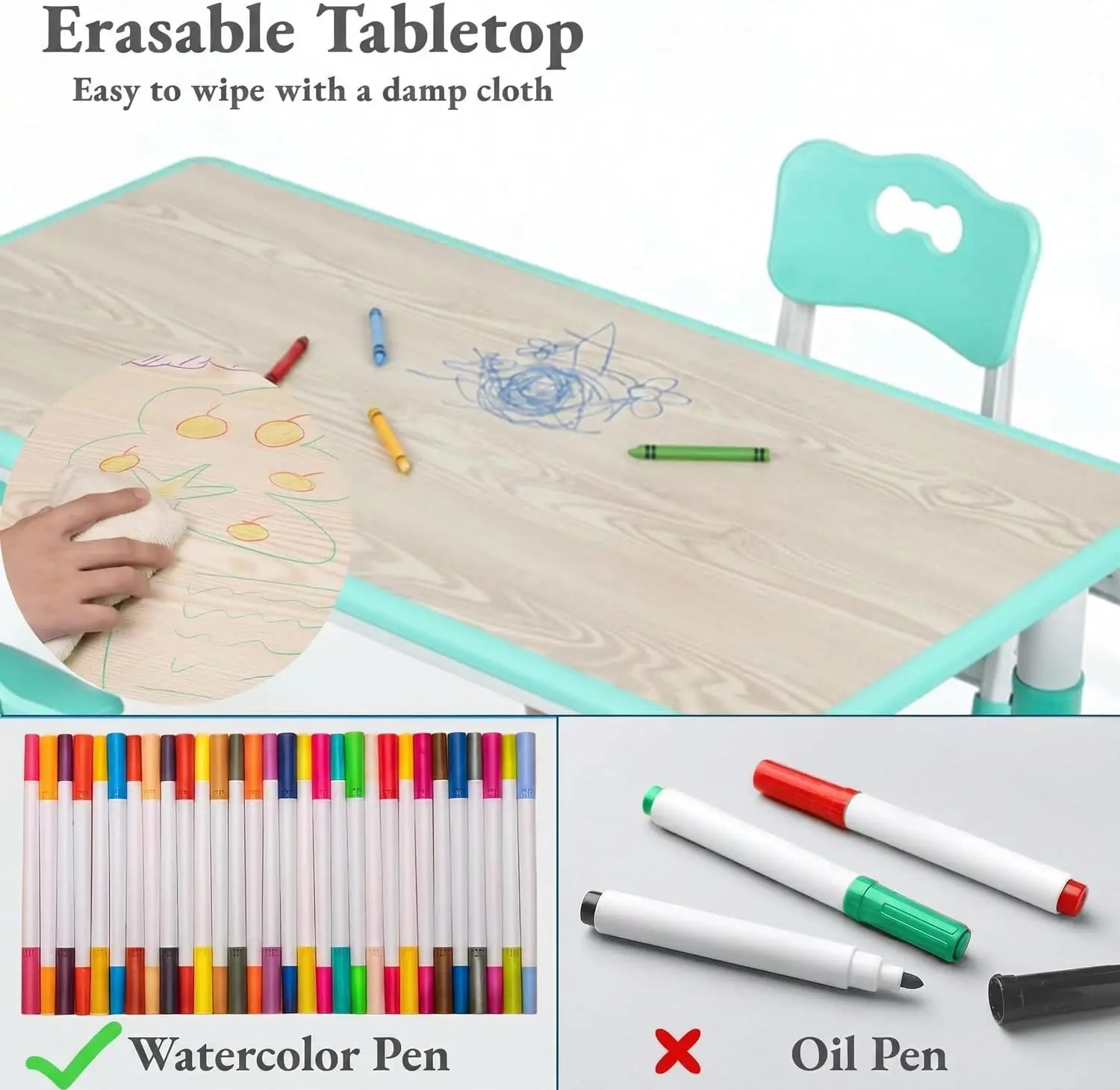 ชุดโต๊ะและเก้าอี้สำหรับเด็ก 6  - Art Craft For Preschool บทวิจารณ์และราคา