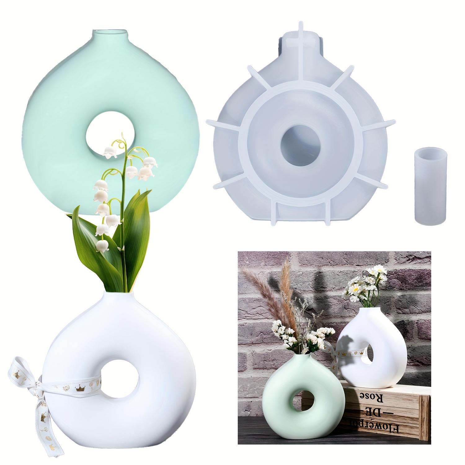 1 DIY รอบแจกันซิลิโคนแม่พิมพ์อ - Art Craft Vase บทวิจารณ์และราคา