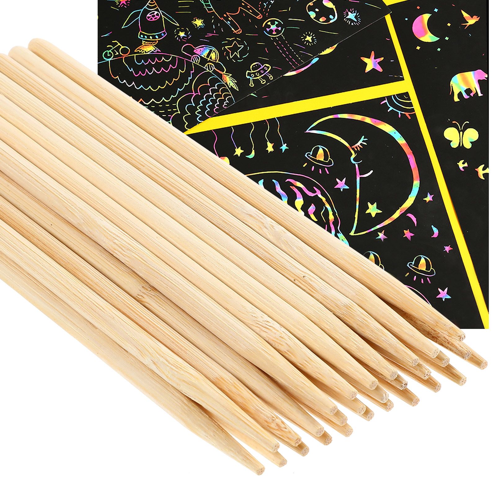 30 ชิ้นไม้ภาพวาดไม้ไผ่ปากกา Wa - Art Craft Stick บทวิจารณ์และราคา