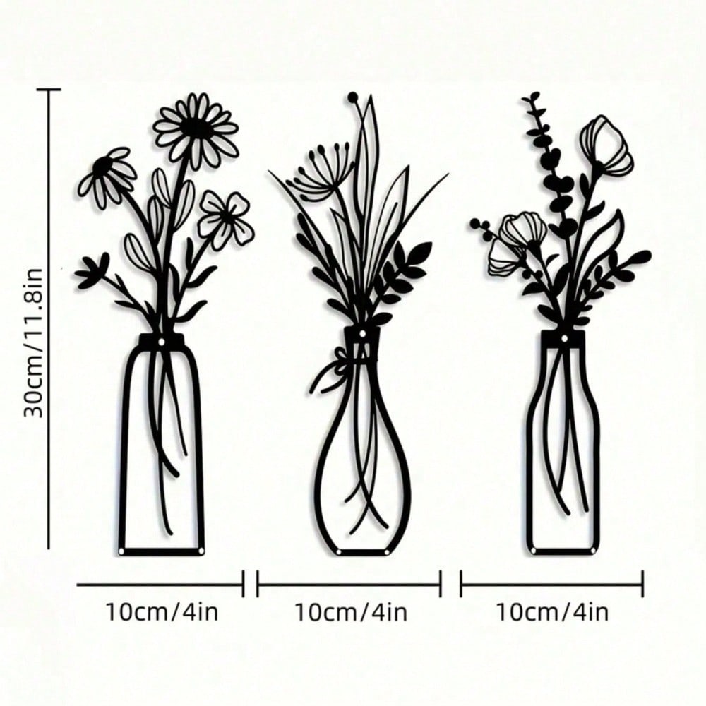 งานศิลปะติดผนังลายดอกไม้โลหะวิ - Art Craft Vase บทวิจารณ์และราคา