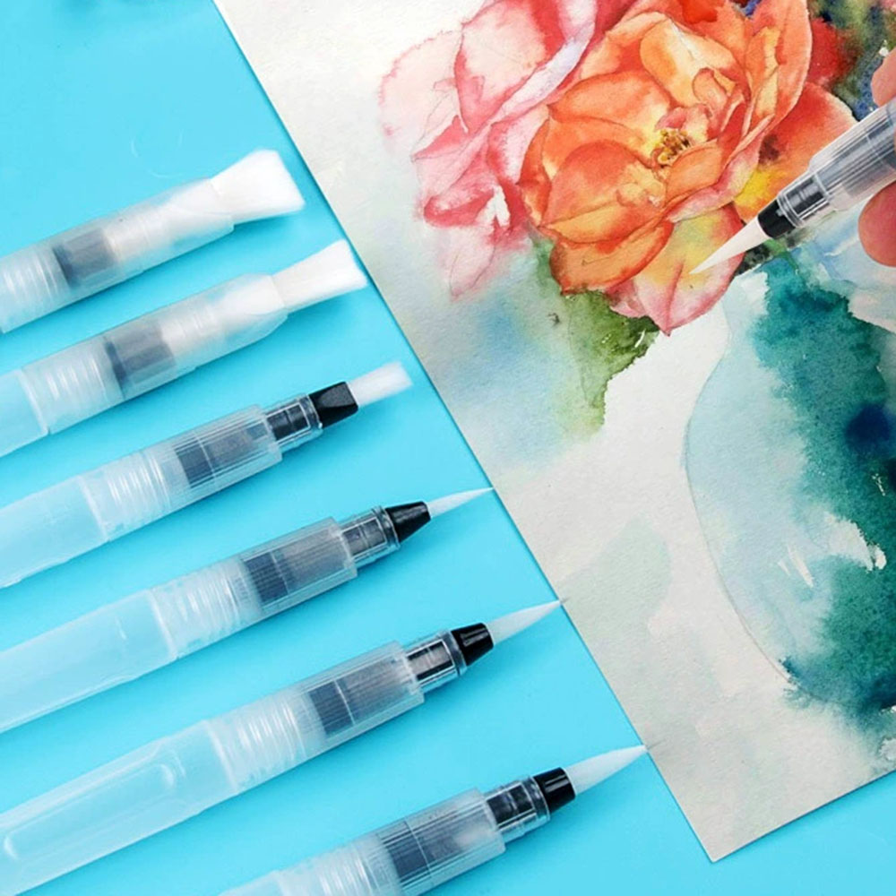 ชุดปากกาหมึกน้ำแบบเติมได้ 6 ชิ - Watercolor Brush Pen บทวิจารณ์และราคา