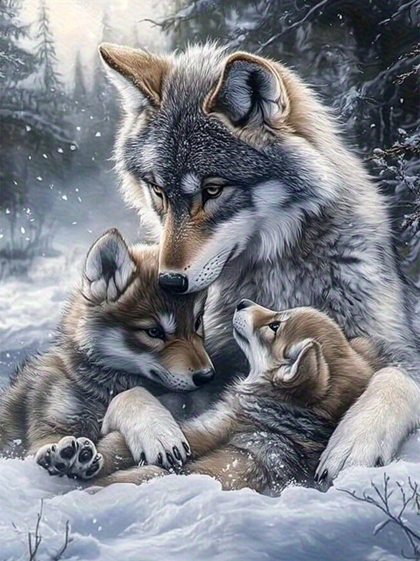ชุดภาพวาดเพชร Wolf Family, ชุด - Art Craft For Adults บทวิจารณ์และราคา
