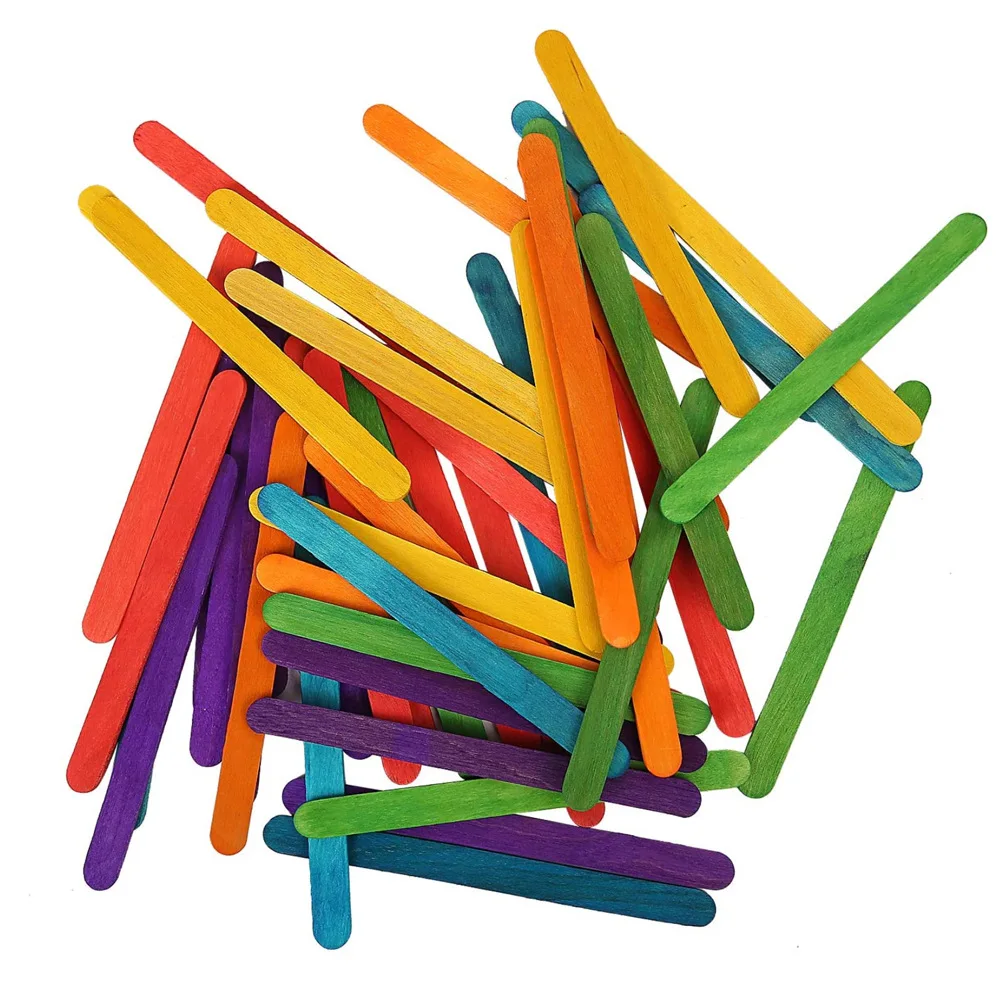 ไม้ไอศกรีมหลากสี 50 ชิ้น สำหรั - Art Craft Stick บทวิจารณ์และราคา