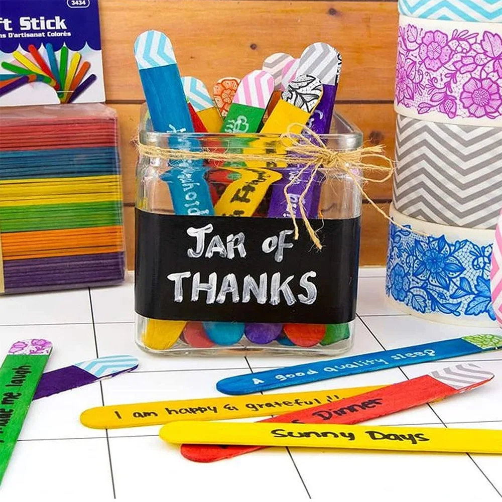 ไม้ไอศกรีมหลากสี 50 ชิ้น สำหรั - Art Craft Stick บทวิจารณ์และราคา