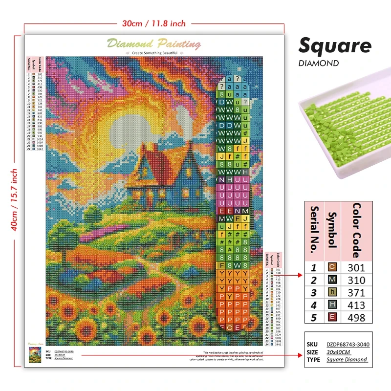 ชุดงานศิลปะเพชร 5D DIY ภาพทิวท - Art And Craft New York บทวิจารณ์และราคา