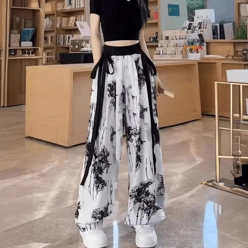 กางเกงลำลองลายพิมพ์หมึกสไตล์เร - Silk Painting Dye บทวิจารณ์และราคา