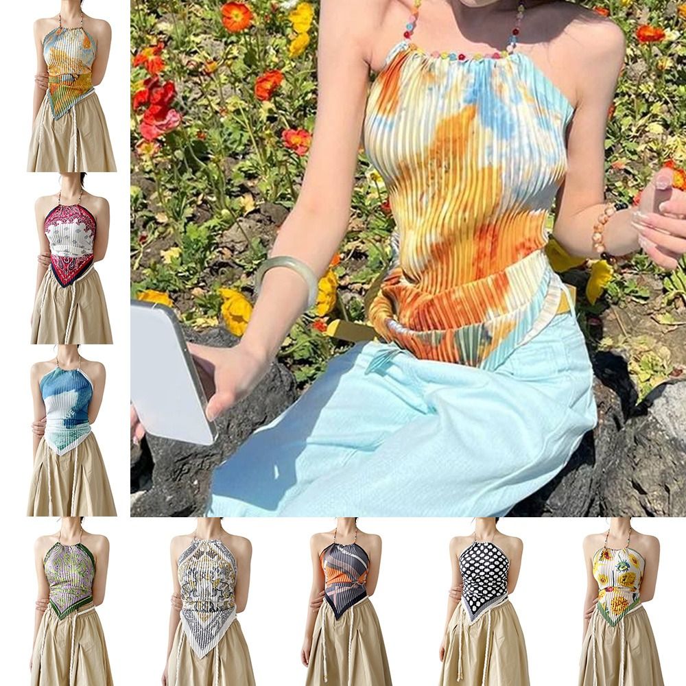 เสื้อครอปพิมพ์ลายแฟชั่นสไตล์ Y - Silk Painting Dye บทวิจารณ์และราคา